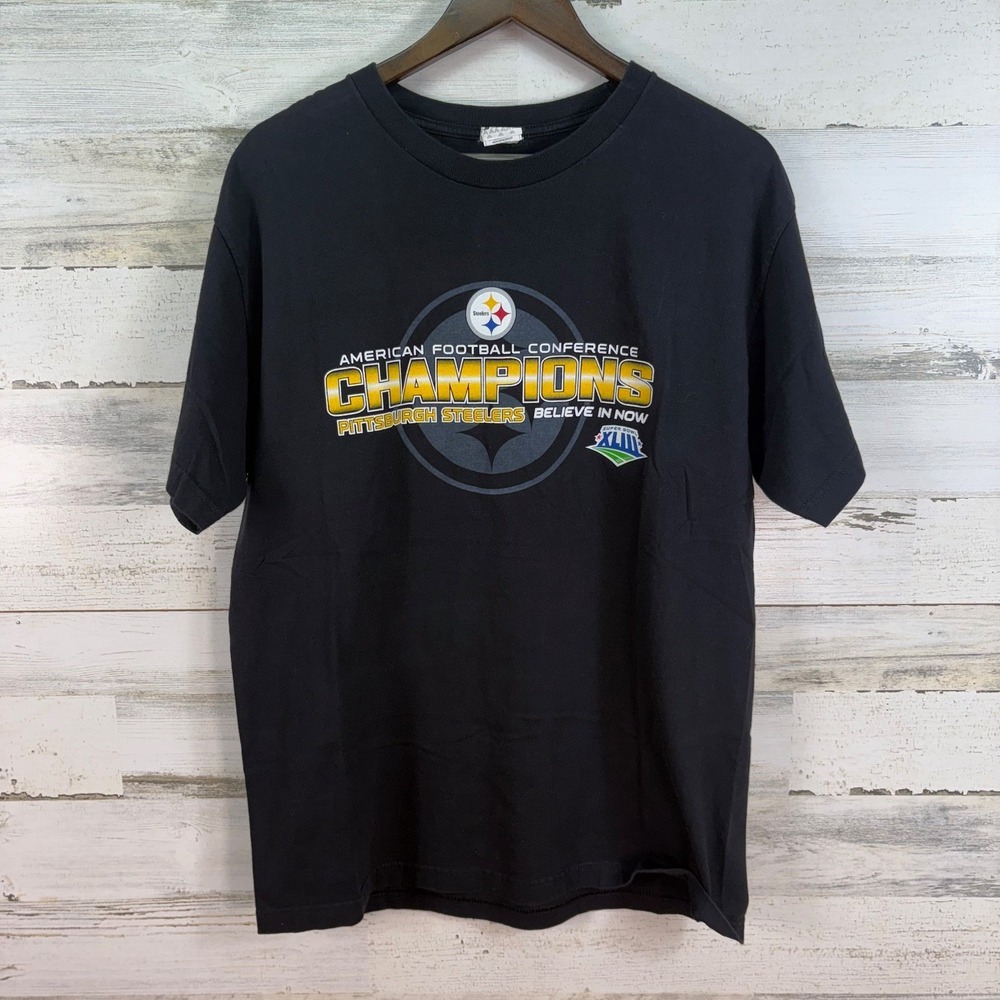 NFL 2009 Pittsburgh Steelers Super‎ Bowl 43 Champions NFL TEAM APPAREL T-Shirt L